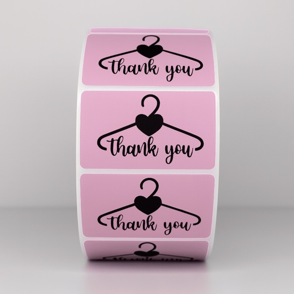 Thank You Stickers Hanger Heart | Red Labels for Small Business Packaging - Picture 9 of 11